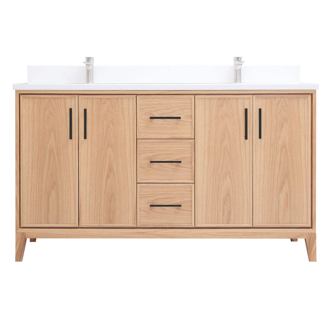 London 60", Light Oak Bathroom Vanity LD3060D Tanyas & Co.