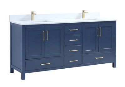 Elle 72", Moody Blue Remy Bath Premium Double Sink Bathroom Vanity - ML1872D-MB