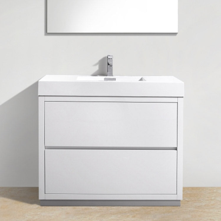 40" Demy Gloss White Free Standing Bathroom Vanity