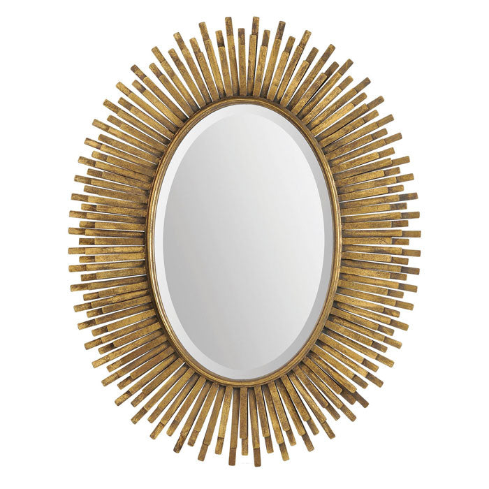 Cleopatra 31"x39" Oval Gold Leaf  Mirror