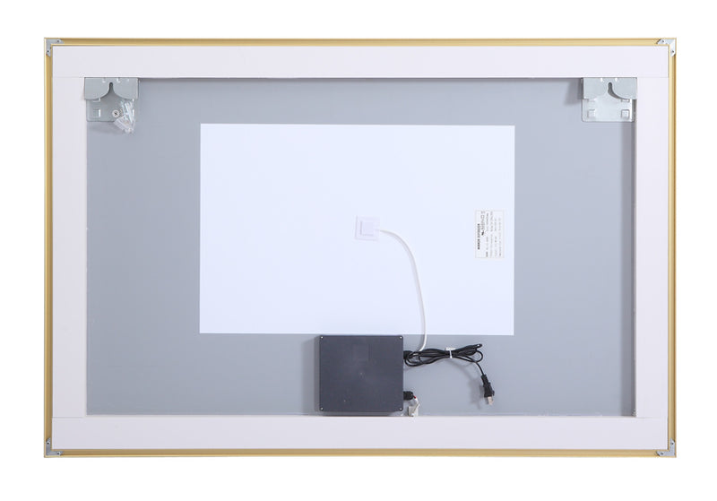 48" Vivid, Brushed Gold LED Bathroom Mirror, Dimmable and Anti-Fog -VLED48-BG