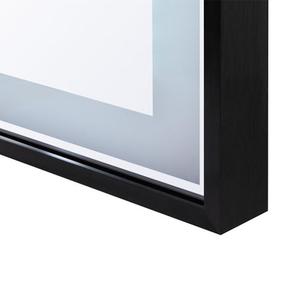 60" Vivid, Matte Black LED Bathroom Mirror with 3 Light Colour, Dimmable and Anti-Fog - VLED60-MB