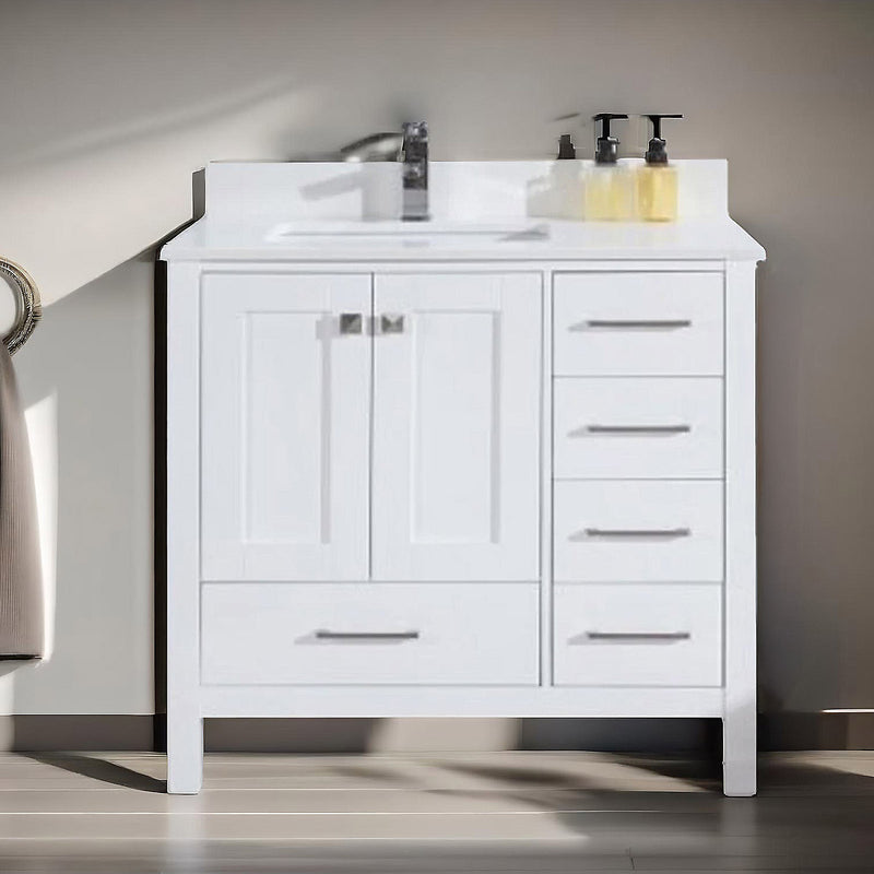 Alona 36", White Bathroom Vanity - AL1536R-SW