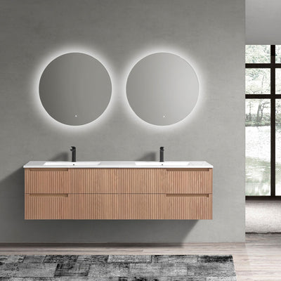 Benson 72", Double Sink Wall Mounted Bathroom Vanity - BE2872D