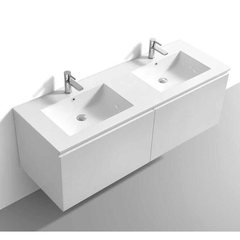 Capri 60", Wall Mounted Double Sink Bathroom Vanity - CA8860D