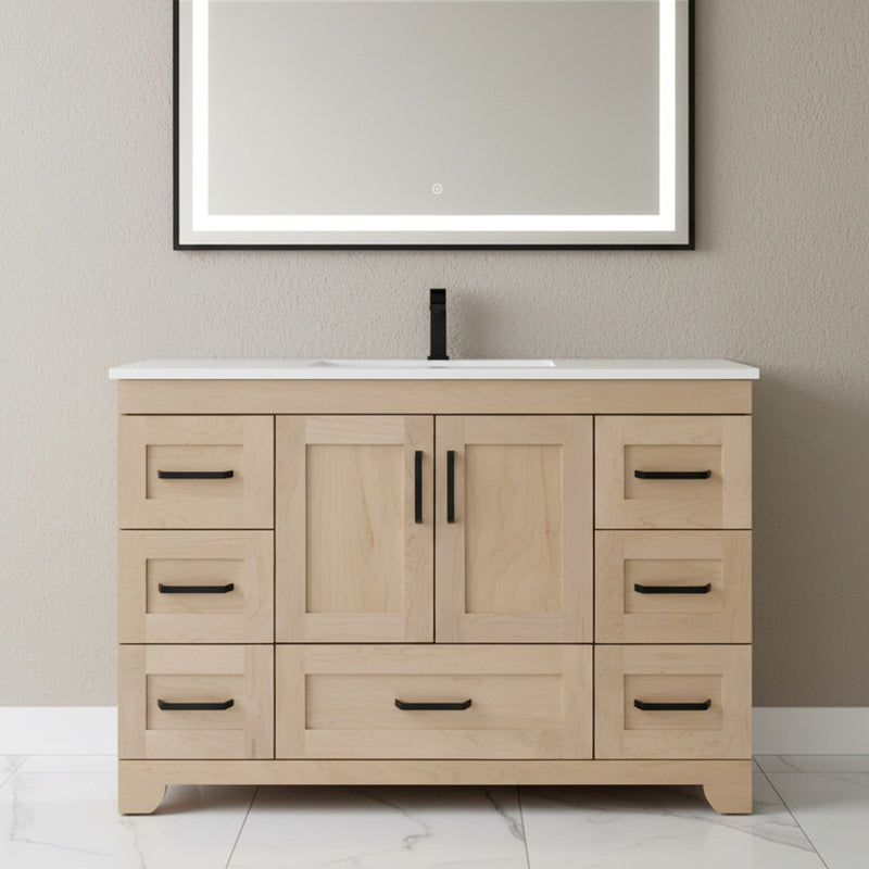 Hilton 48", Butterscotch Solid Wood Premium Collection Bathroom Vanity - HT1048-BS