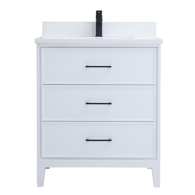 White 30 inch bathroom vanity