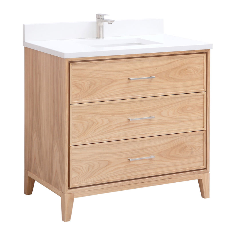 London 36", Distressed Light Oak Remy Bath Premium Collection Bathroom Vanity - LD3036