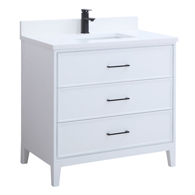 London 36", Silk White Remy Bath Premium Collection Bathroom Vanity - LD3036-SW