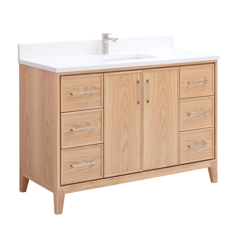 London 48", Distressed Light Oak Premium Collection Bathroom Vanity - LD3048