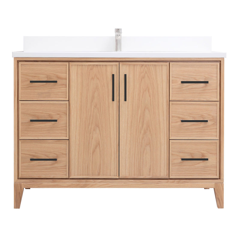 London 48", Distressed Light Oak Premium Collection Bathroom Vanity - LD3048