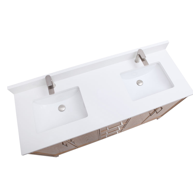 London 60", Distressed Light Oak Remy Bath Premium Collection Bathroom Vanity - LD3060D