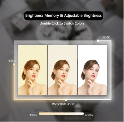 36" Mylo, Frameless LED Bathroom Mirror with 3 Light Colour, Dimmable and Anti-Fog - MYLED36
