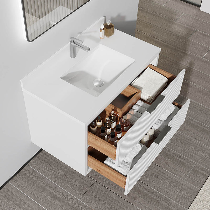 Monaco 36", Silk White Wall Mount Premium Collection Bathroom Vanity - MC2736-SW