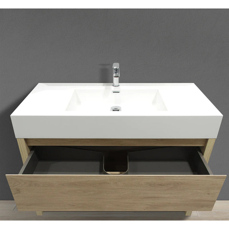 39" Zena bathroom vanity in light oak finish