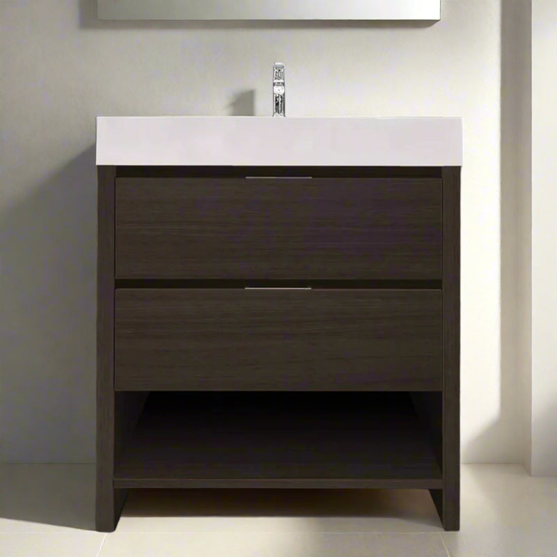 Dayton 30" Free standing grey oak bathroom vanity 