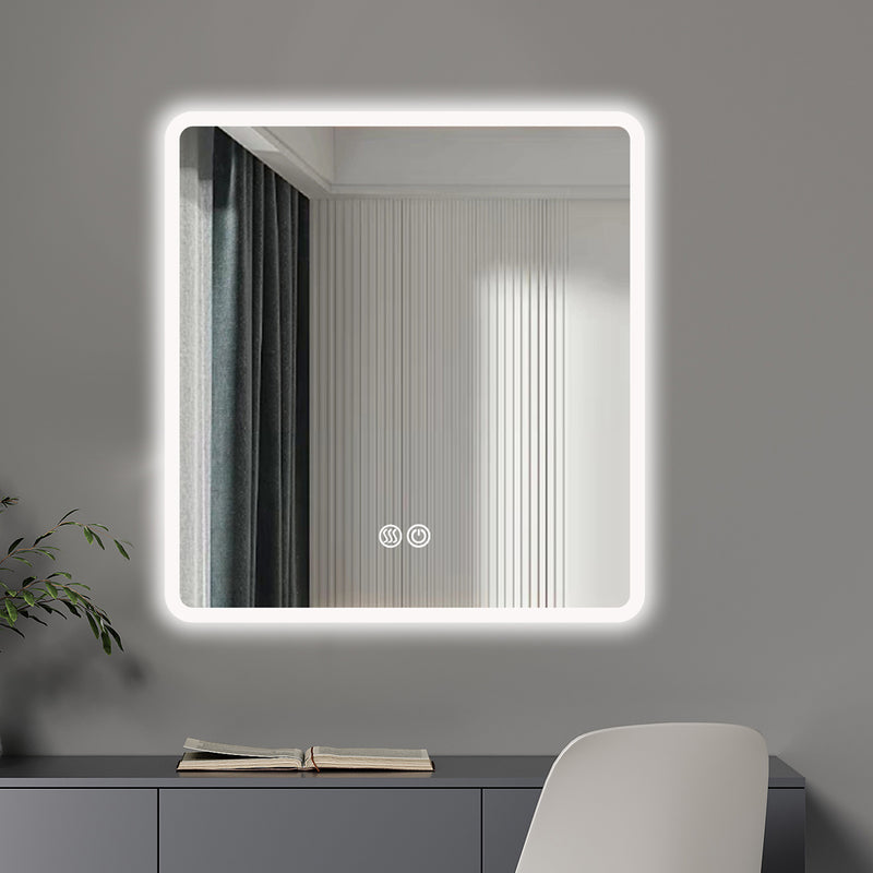 30" Mylo, Frameless LED Bathroom Mirror with 3 Light Colour, Dimmable and Anti-Fog - MYLED30