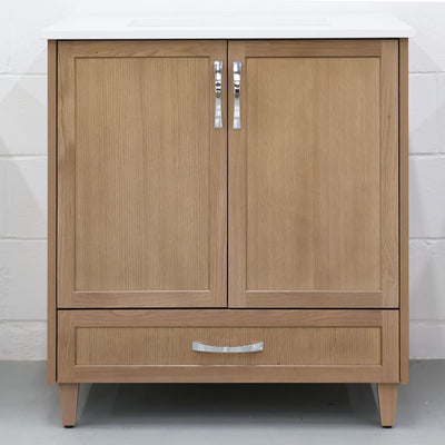 30" Portland natural oak with  2 doors, 1 drawer