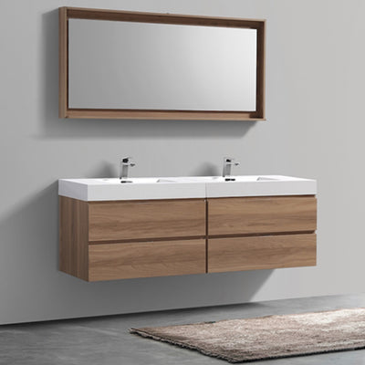 Drake 72", Double Sink Wall Mounted Bathroom Vanity - TGW7792D
