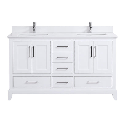 Adele 60", Silk White Remy Bath Premium Collection Double Bathroom Vanity - AD2560D-SW