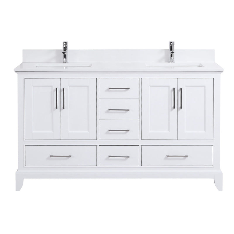 Adele 60", Silk White Premium Collection Double Bathroom Vanity - AD2560D-SW