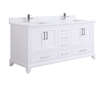 72" Adele Silk White Double Sink Bathroom Vanity