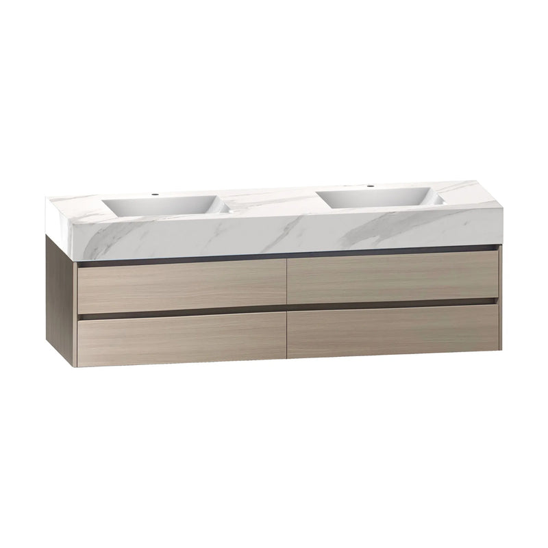 Finley 72", Double Sink Wall Mount Bathroom Vanity - VA1872D