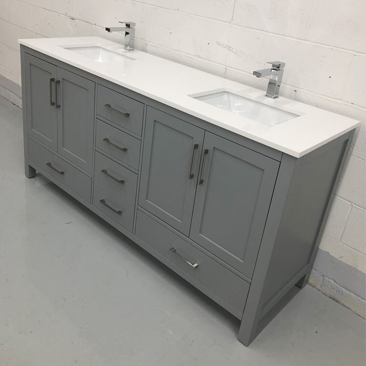 72" Elle, Dusk Grey Remy Bath Double Sink Bathroom Vanity ML1872DDG