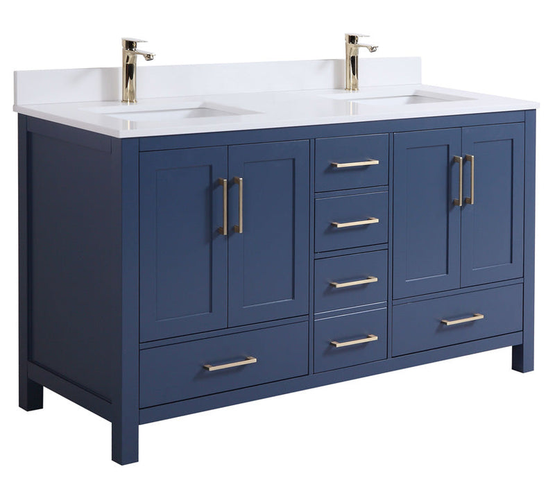 Elle 60", Moody Blue Remy Bath Premium Collection Double Sink Bathroom Vanity - ML1860D-MB