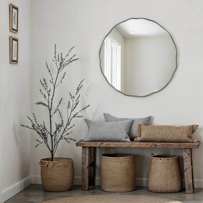 Cero 30", Round Brushed Nickel Mirror  - TM821735
