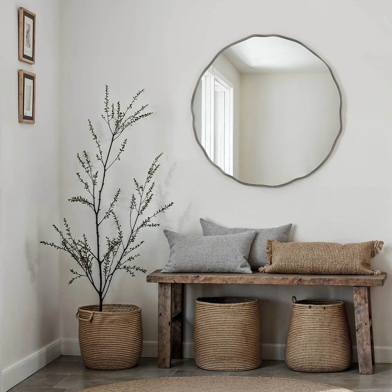 Cero 30", Round Brushed Nickel Mirror  - TM821735