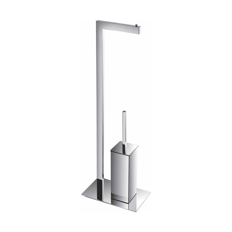 Free Standing Chrome Toilet Paper Holder With Toilet Brush - TBA8217-CH