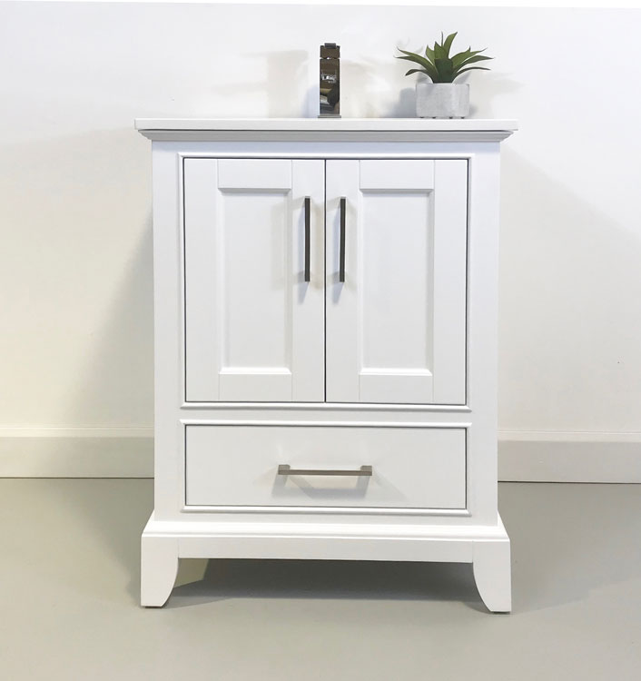 Adele 24", RemyBath Premium Collection Silk White Bathroom Vanity AD2524SW
