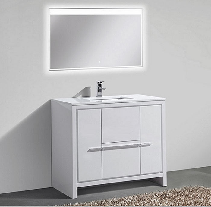 36" Adriano Gloss White Bathroom Vanity