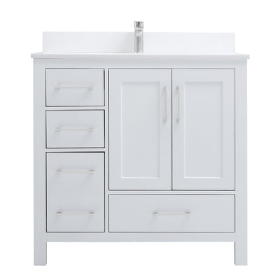 Elle 36", Remy Bath Premium Collection Silk White Bathroom Vanity - ML1836L