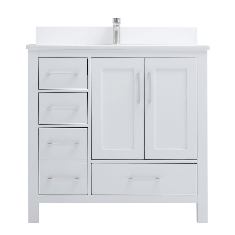 Elle 36", Remy Bath Premium Collection Silk White Bathroom Vanity - ML1836L