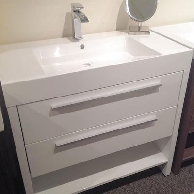 Dayton 30", Gloss White Lacquer Modern Bathroom Vanity