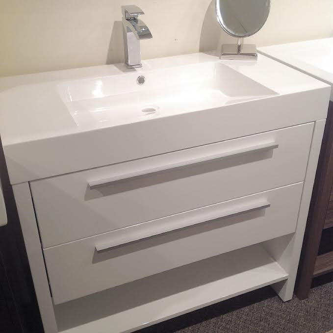 Dayton 30", Gloss White Lacquer Modern Bathroom Vanity