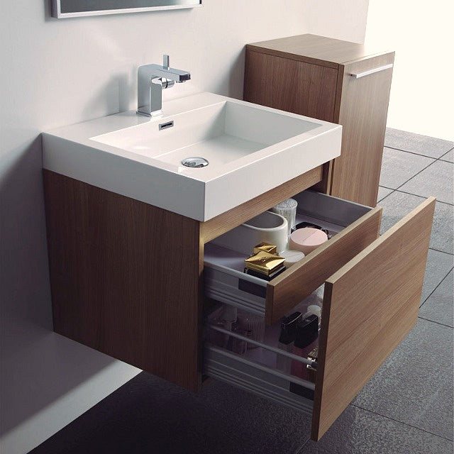 23.50" Wanut Wall Mounted Bathroom Vanity