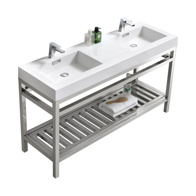 Porto 60" Double Sink Steel Vanity - SG7690