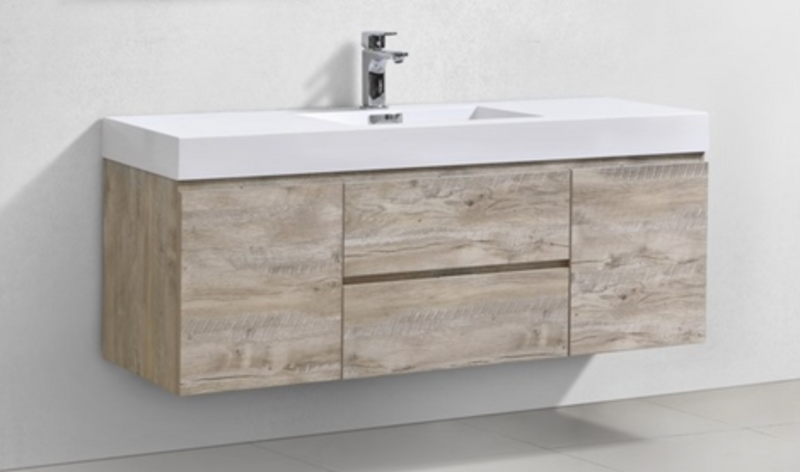 0" Drake single sink nature wood wall mount bathroom vanity