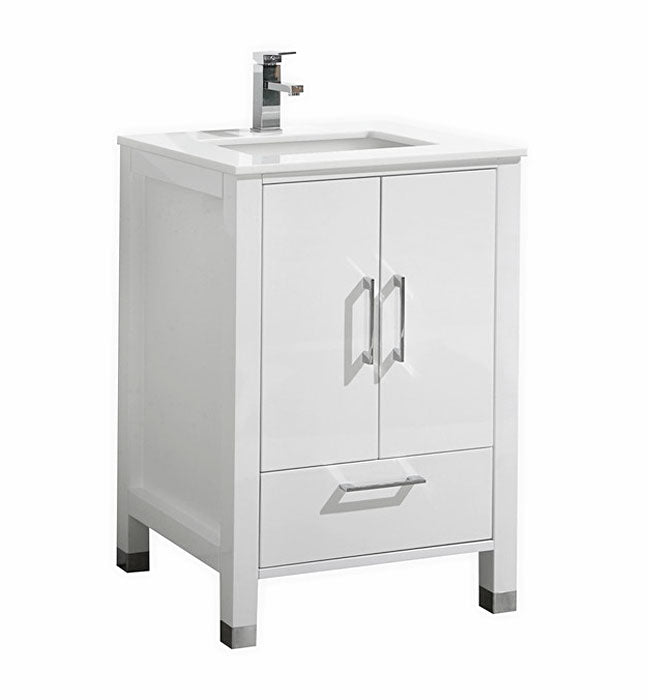 Madison 24", Gloss White Bathroom Vanity