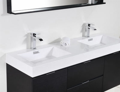 60" Drake Black Double Sink Bathroom Vanity