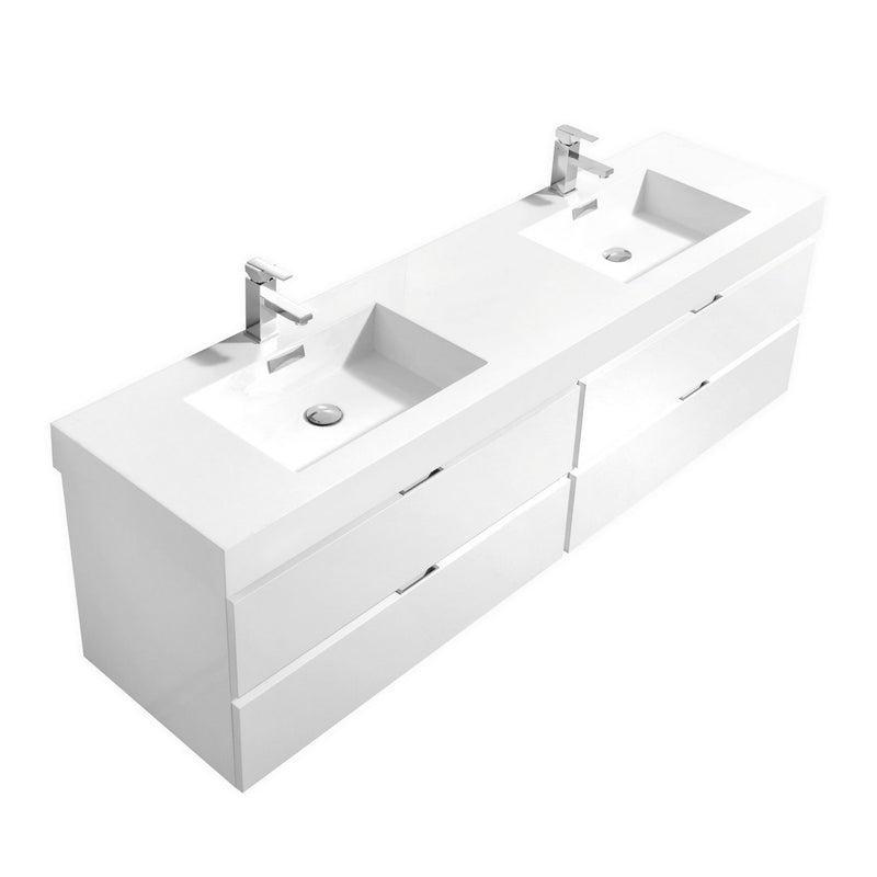 Drake 80", Double Sink Wall Mounted Bathroom Vanity - TGW7890D