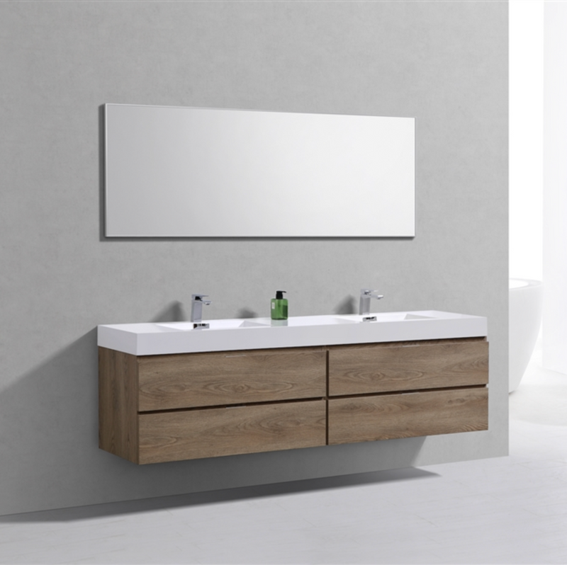 Drake 80", Double Sink Wall Mounted Bathroom Vanity - TGW7890D