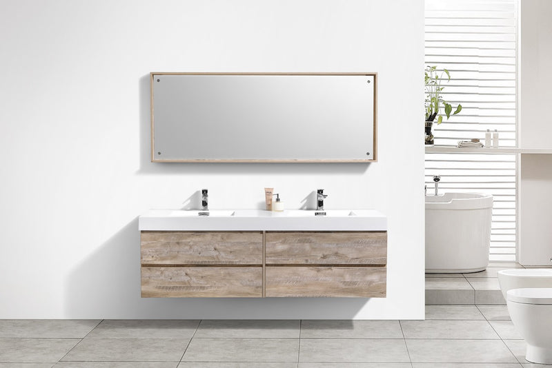 Drake 80", Double Sink Wall Mounted Bathroom Vanity - TGW7890D