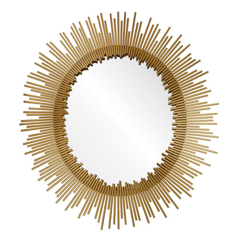 Leora 32"x39" Oval Gold Leaf Mirror