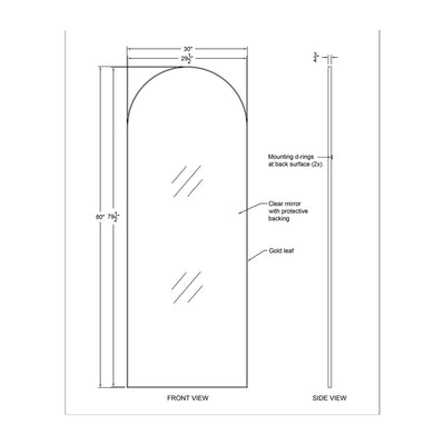 Tori 30"x80", Full Length Gold Mirror - TM620393