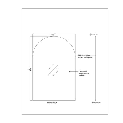 Loma, 24"x36" Frameless Arch Mirror - TM820504