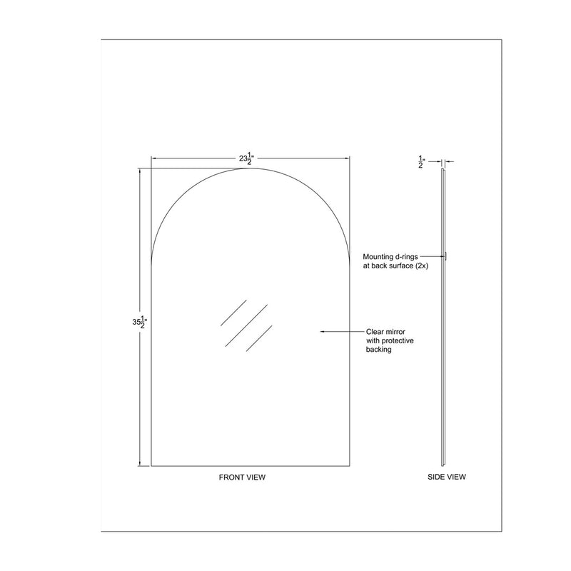 Loma, 24"x36" Frameless Arch Mirror - TM820504